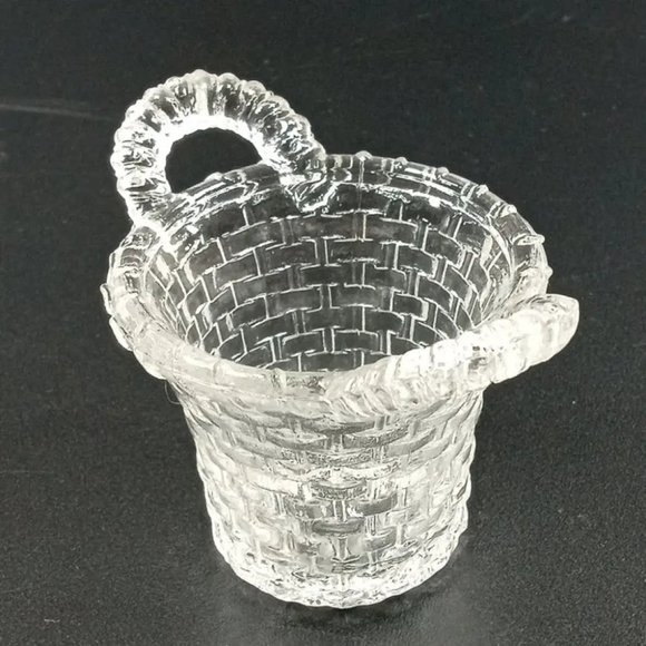 Degenhart Glass Mini Basket Trinket Toothpick Paperweight Vintage - Picture 2 of 6